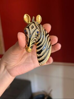 KJL Zebra Head Brooch